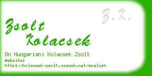 zsolt kolacsek business card